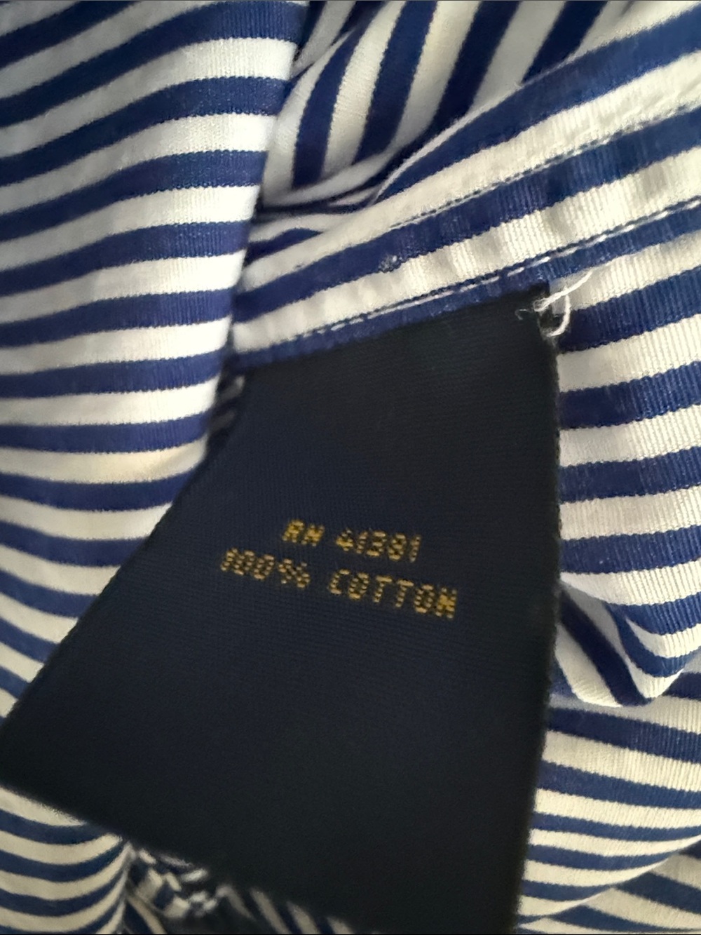 Polo by Ralph Lauren Blue and White Striped Shirt Dress size 8 - Picture 9 of 10